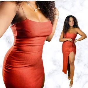 Red-Orange ankle length dress